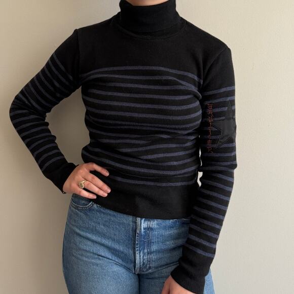 ULTRA RARE 90s Jean Paul GAULTIER Jean Striped Turtleneck Sweater